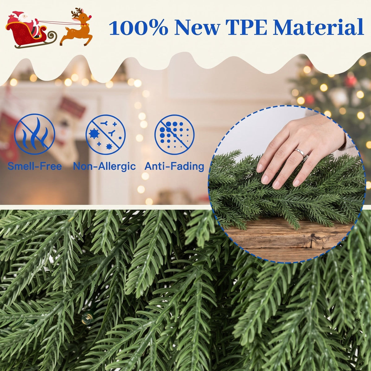 Airfind 24 Inch Pre-lit Christmas Wreath with 108 Branch Tips and 35 Warm White LED Lights for Wall Window-1 piece, TPE Metal Frame, White