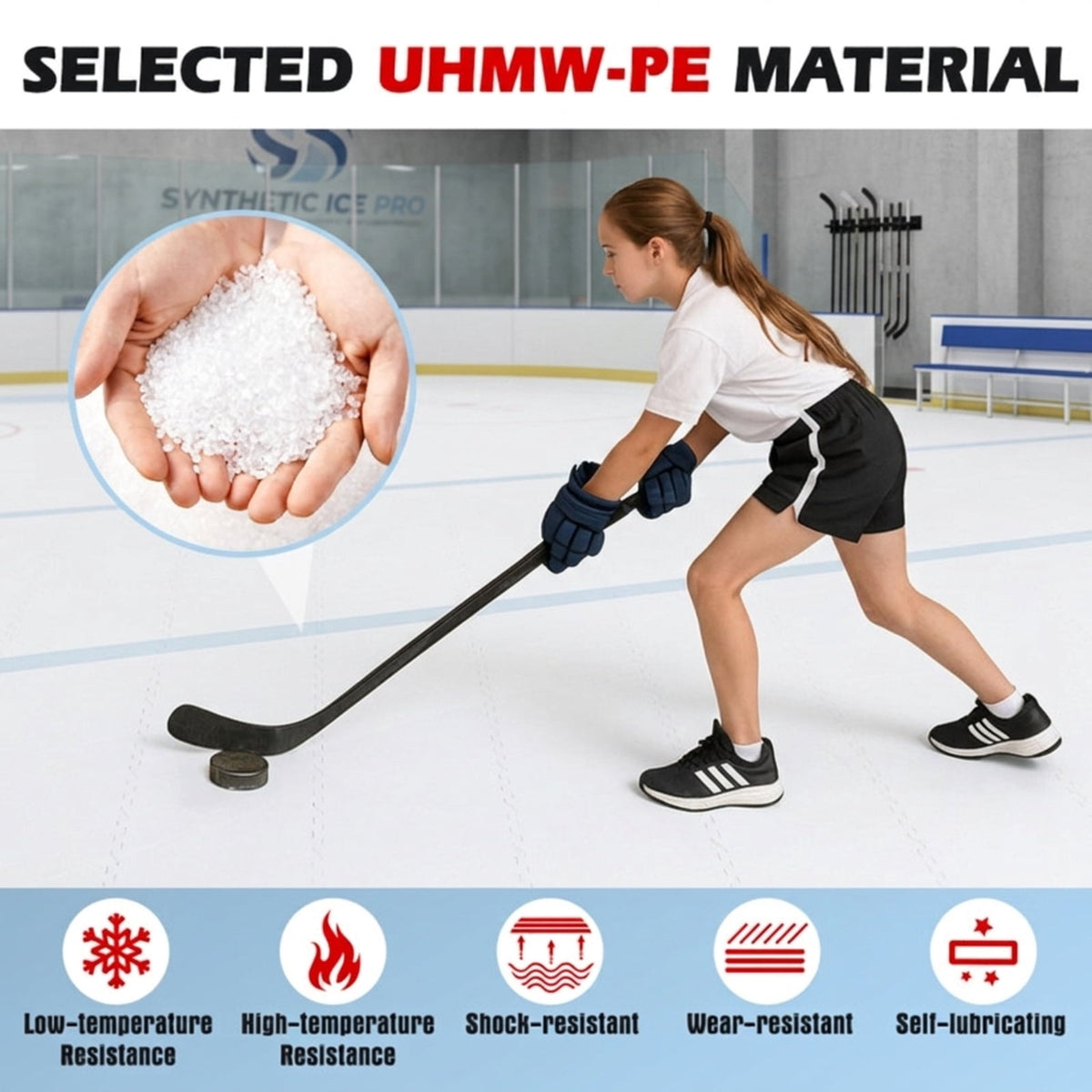 Airfind Floor Hockey Set with 10 Synthetic Ice Shooting Tiles for Dryland Training and Puck Handling in Backyards Garages and Homes, White