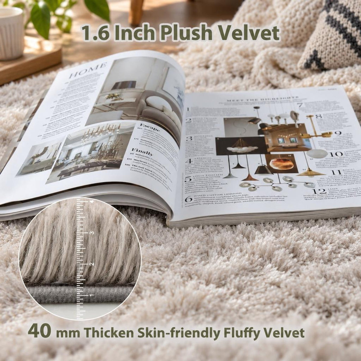 Airfind 4x6 Feet Modern Soft Shag Rug with Non-slip Grip Dots, Polyester Sponge, 4 FT X 6 FT for Convenient Everyday Use, Gray