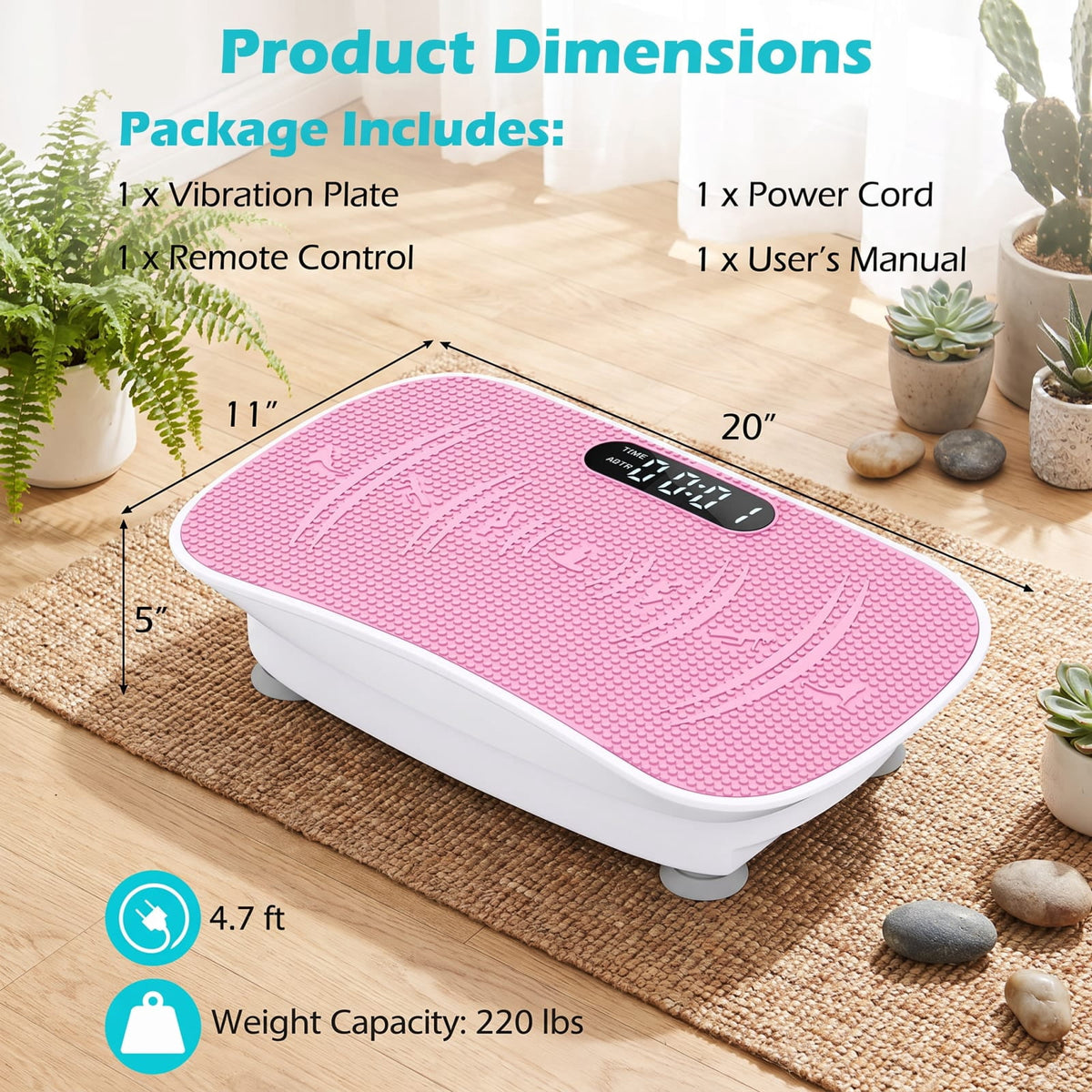 Airfind Vibration Plate Exercise Machine with 10 Speed Levels and Remote for Whole Body Workout Lymphatic Drainage, White