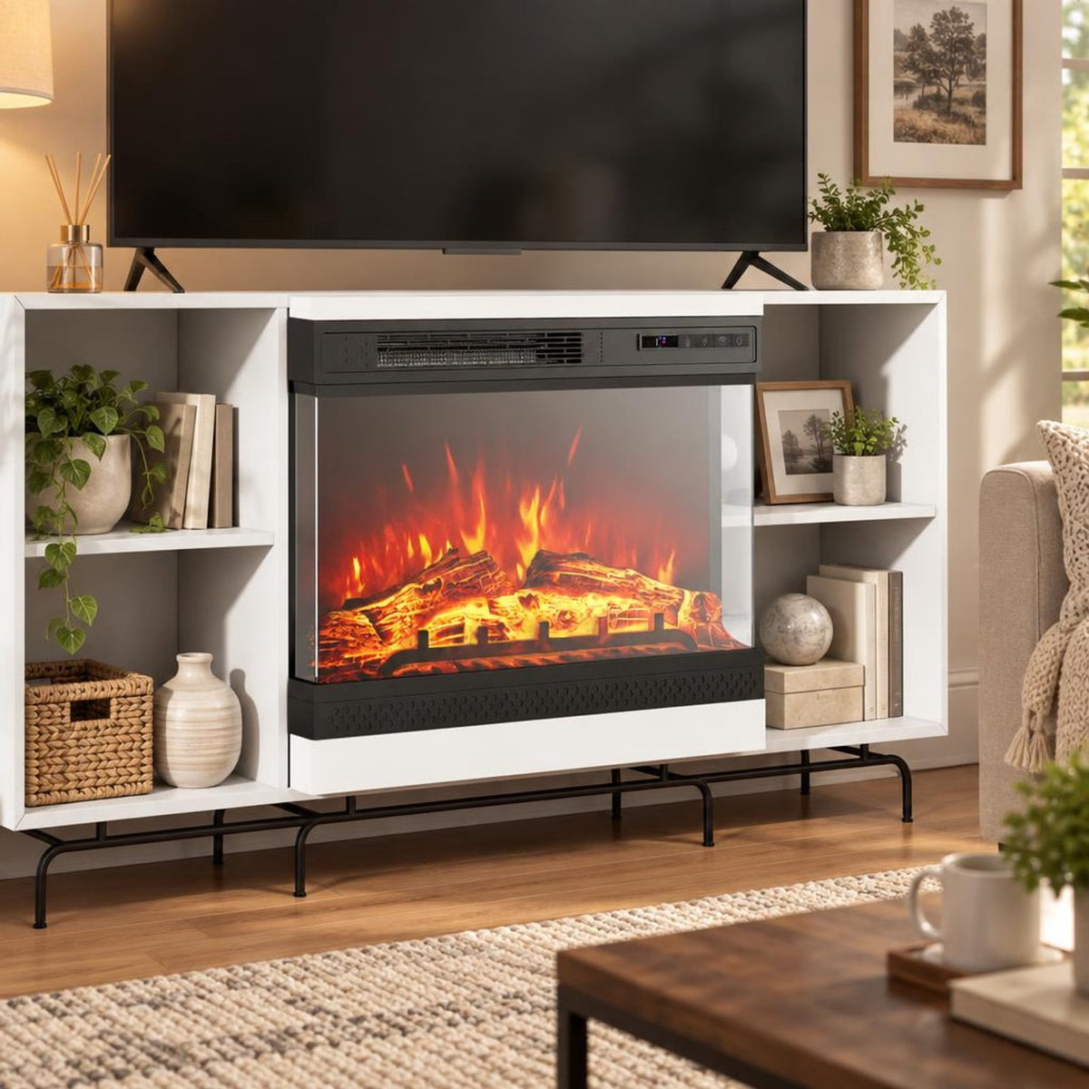 Airfind 24 Inches 3, 24in x 7.9in x 18.25inLength of Footprint, BlackMaterial Metal Tempered GlassOverall