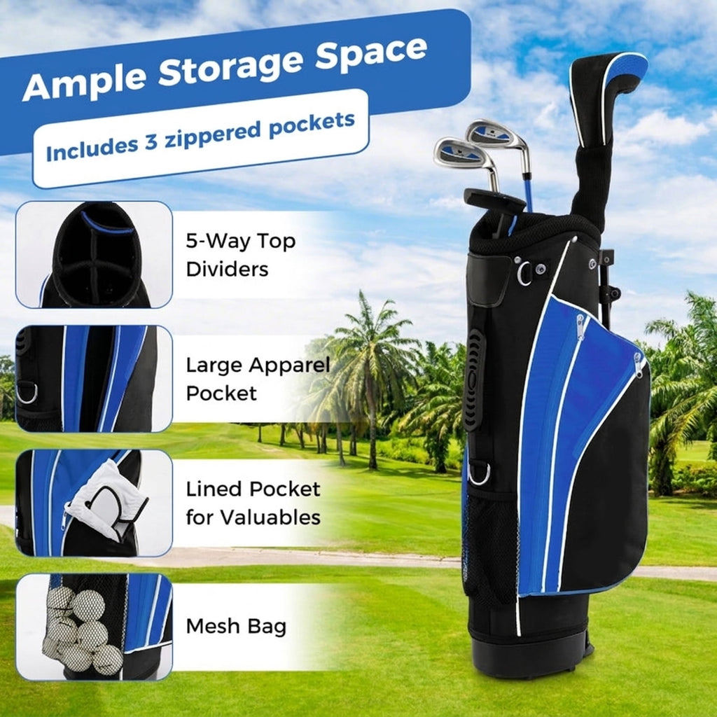Airfind Womens Complete Golf Club Set with 10 Pieces Including an Alloy Driver and Carbon Fiber Shaft Plus Headcovers and a Lightweight Stand Bag as a Full Golf Set, Blue
