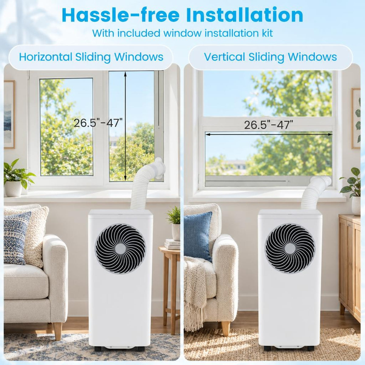 Airfind 8200/10000 BTU Portable Air Conditioner 3-in-1 Stand up AC Unit with Dehumidifier-8200 BTU, HIPS ABS Frame, White