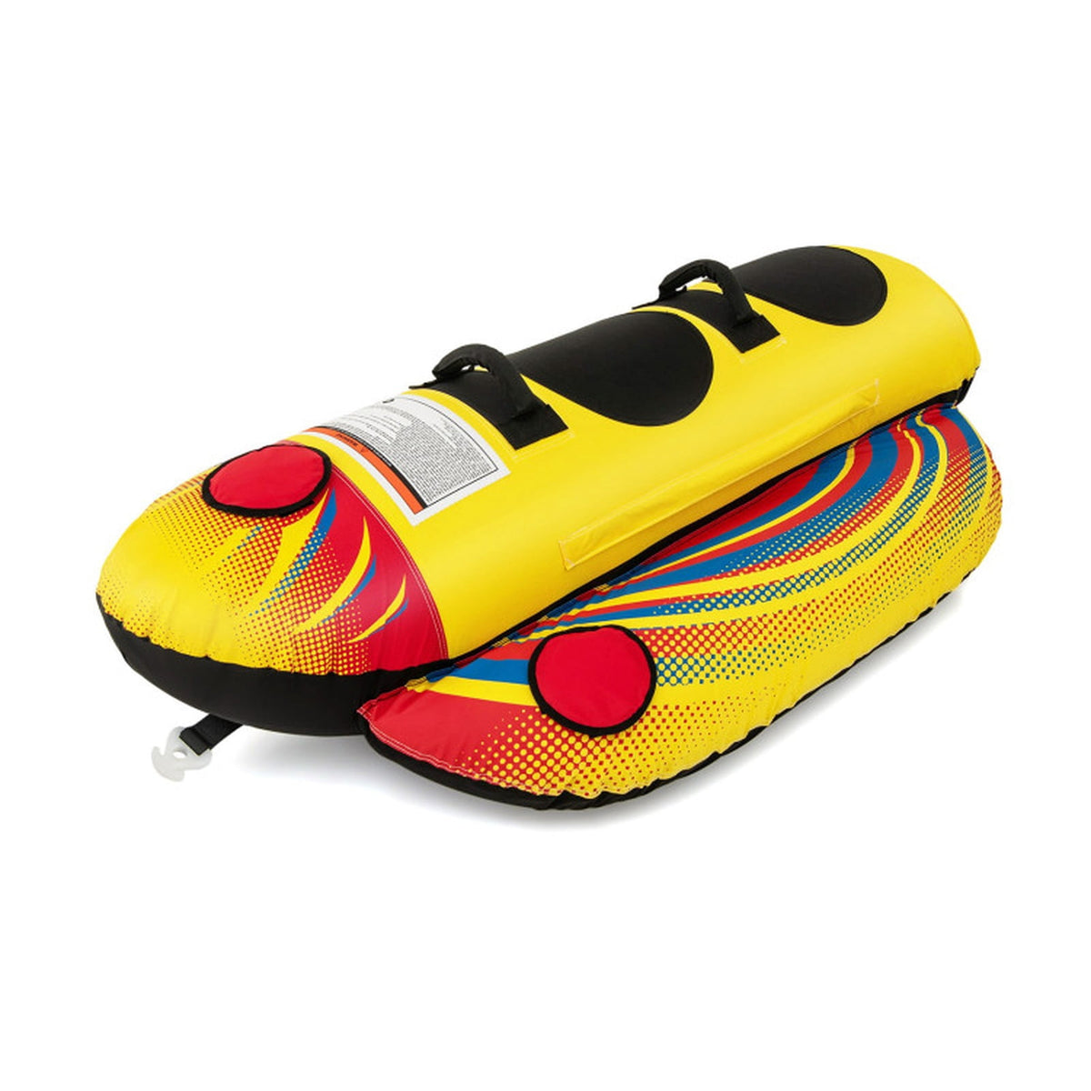 Airfind 3-Rider Inflatable Banana Tow Boat with Cushioned Seats, Yellow