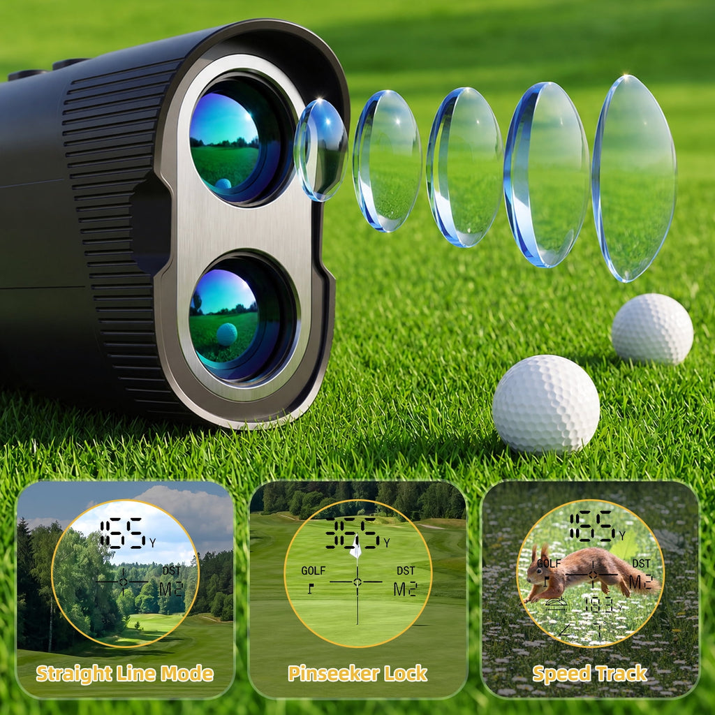 Airfind Golf Rangefinder with Slope, 1200 Yards Laser Range Finder for Golf and Hunting with 7X Magnification, Flag Lock Vibration and Rechargeable Magnetic Mount