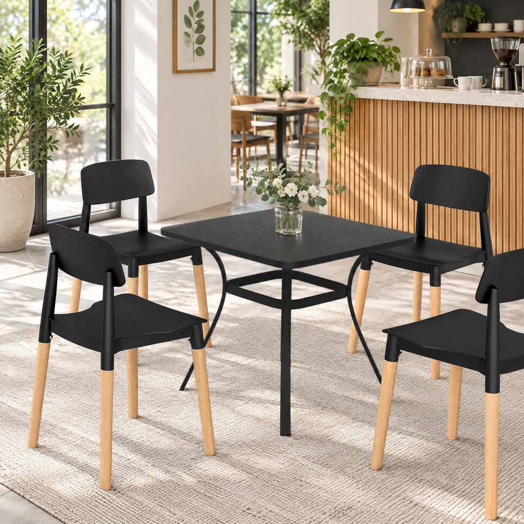 Airfind Modern Dining Side Chairs Set of 4 with Ergonomic Backrest for Dining Room, 330 lbs Capacity, PP Beech Frame, 19.5 x 17 x 30 Footprint