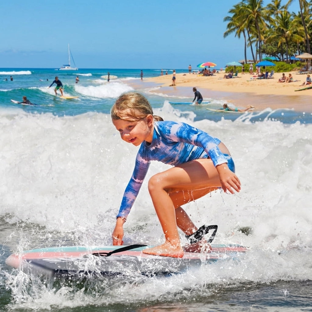 Airfind 41 Boogie Board with Sunset Splash Graphic Deck ¡ª EPS Core, XPE Top, HDPE Slick Bottom, Crescent Tail, Coiled Wrist Leash