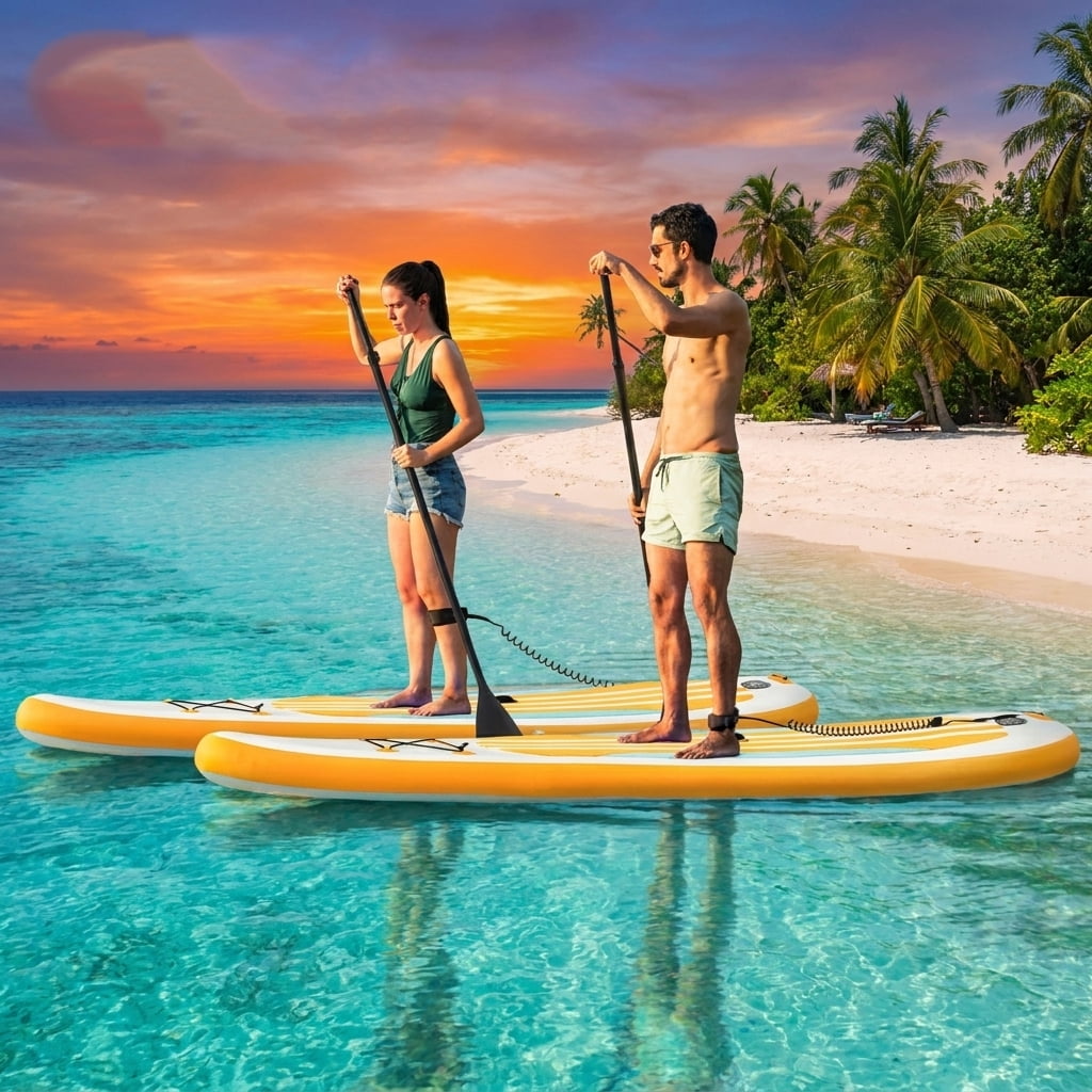 Airfind All-Around Inflatable Stand Up Paddle Board with Anti-Slip EVA Deck and 3 Removable Fins plus Accessory Kit and Travel Bag, Blue