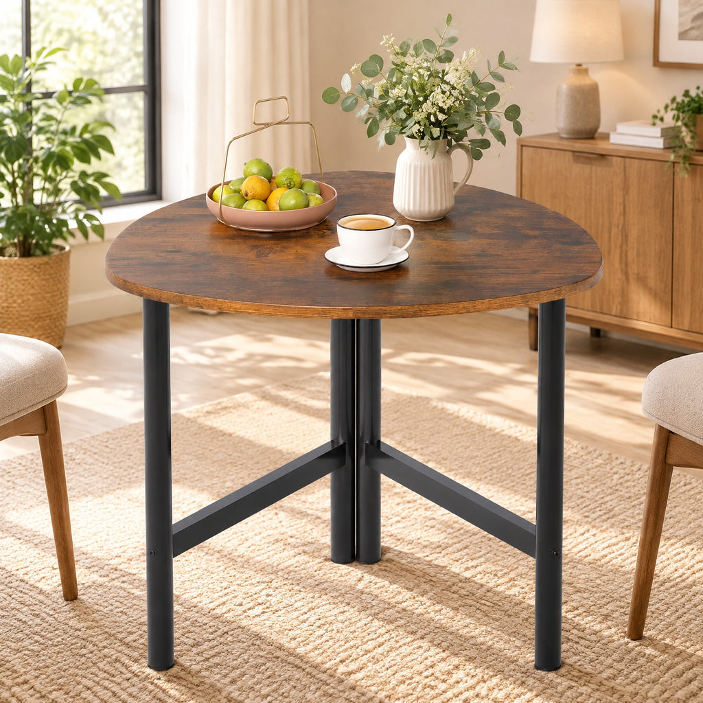 Airfind Triangle Coffee Table Oval Coffee Table with Metal Legs Industrial Center Table, 132 lbs Capacity, Engineered Wood Metal Frame, Coffee