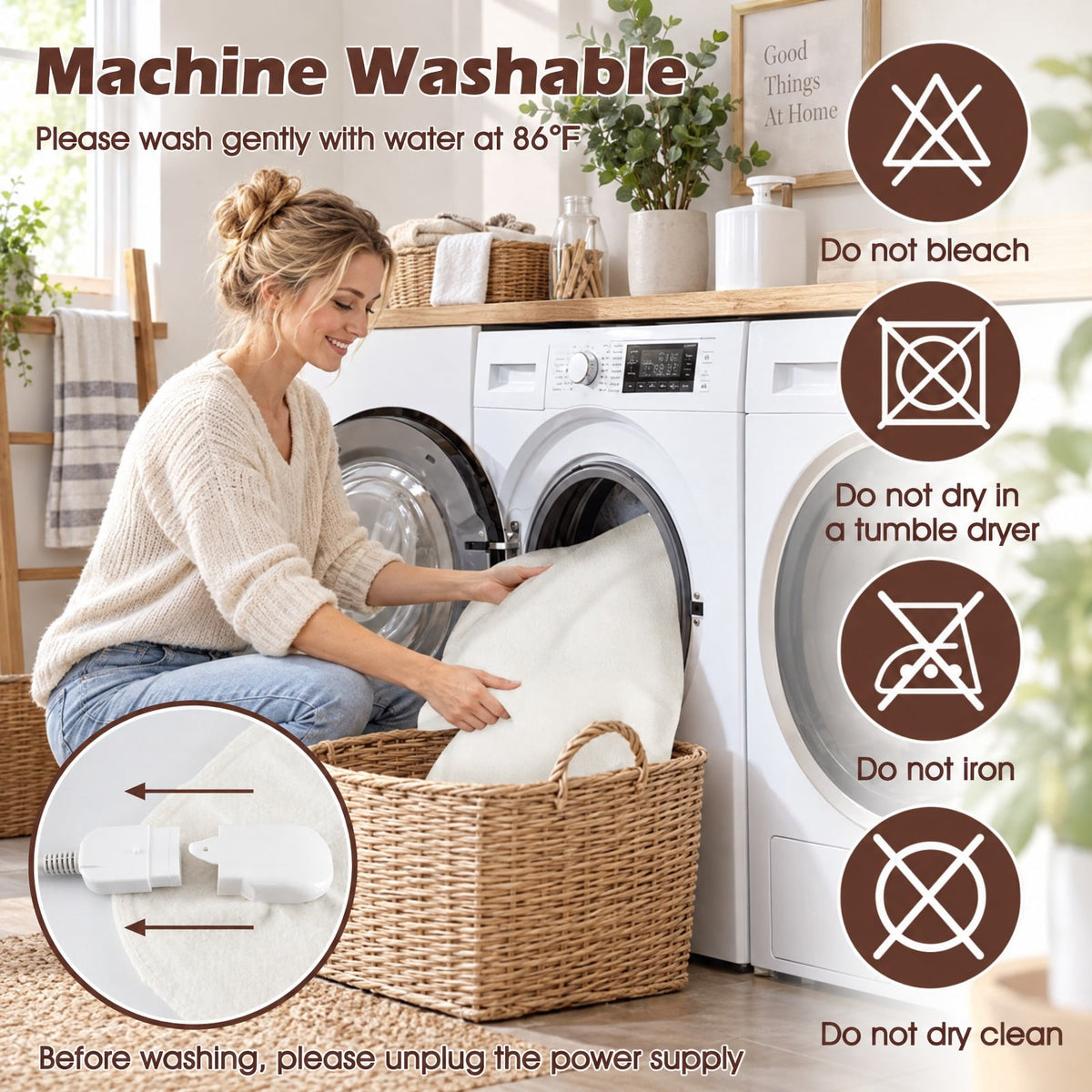 Airfind Machine Washable Electric Bed Warmer with Dual Controller 9 Heat Setting and 9-Hour Auto Off and Overheat Protection, Non-woven Fabric Frame