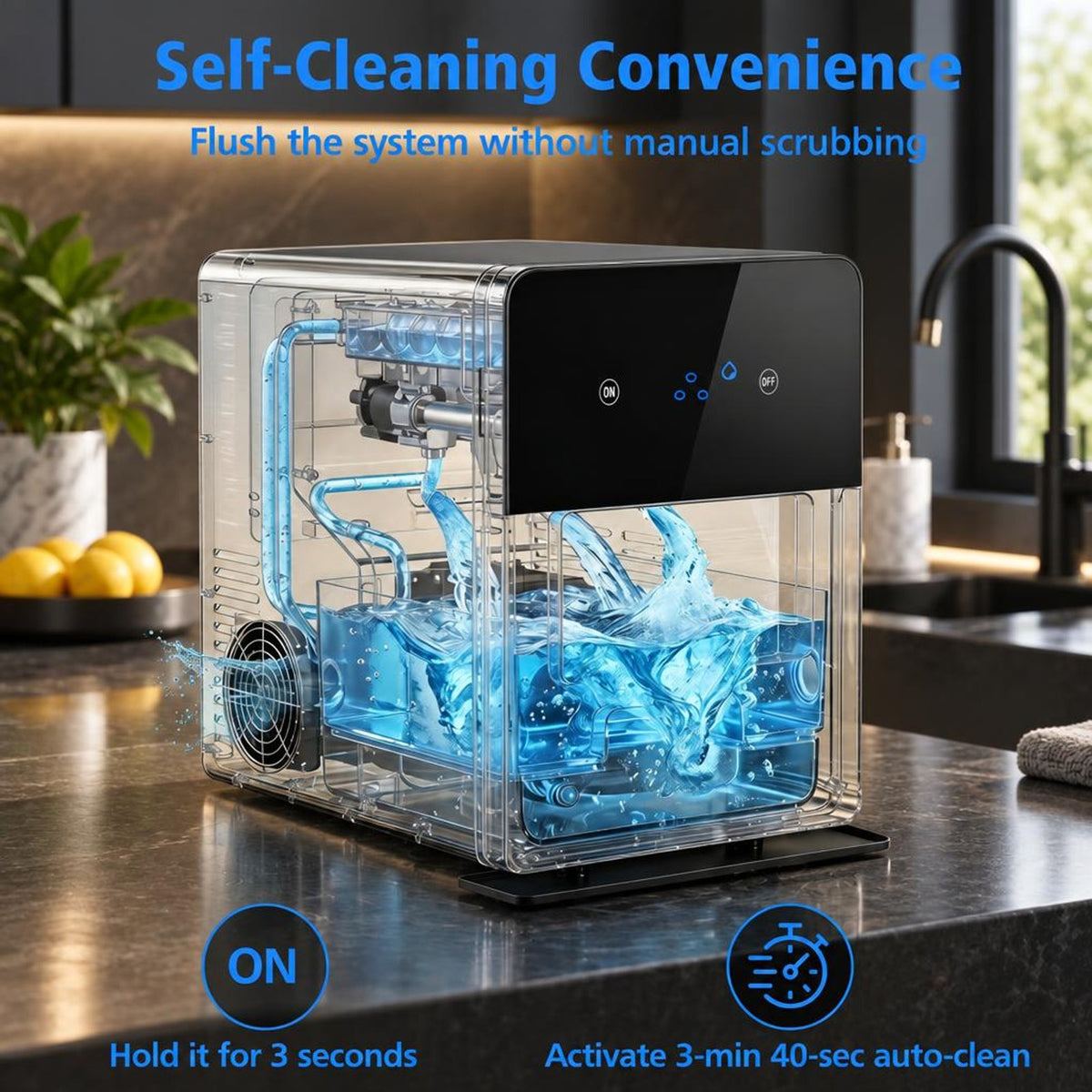 Airfind 2 Inch Countertop Ice Ball Maker with 4 Ice Balls Made in 38 Minutes, Stainless Steel ABS Frame, 12.5 x 17.7 x 17.5 Length of Footprint