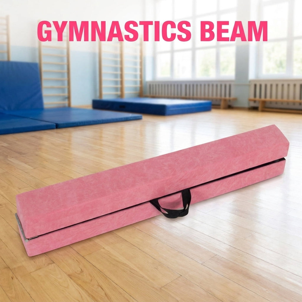 Airfind Gymnastics Practice Set with Tri-Fold PU Mat and 9 ft Folding Balance Beam, Multi-Color