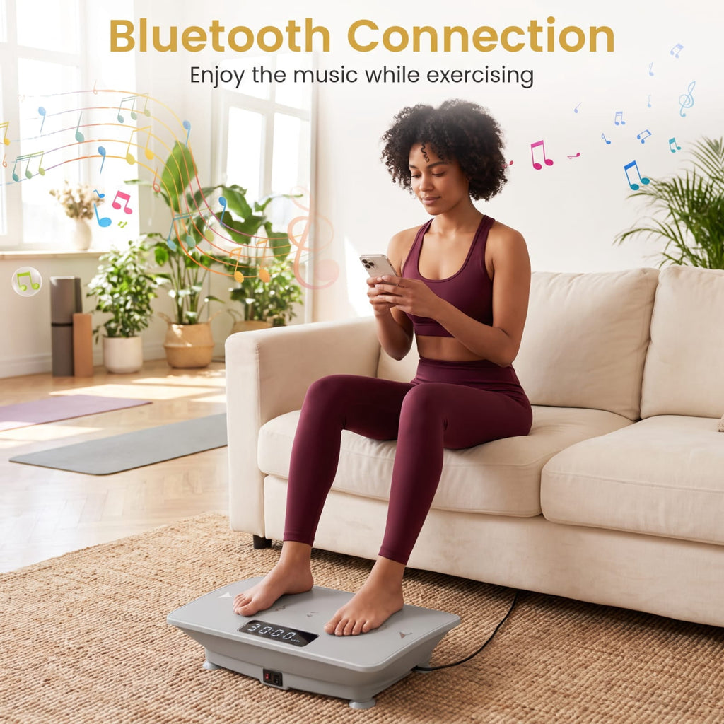 Airfind Vibration Plate Exercise Machine with Gravity Sensor and 10 Speed Levels for Whole Body Home Workout and Weight Loss, Gray