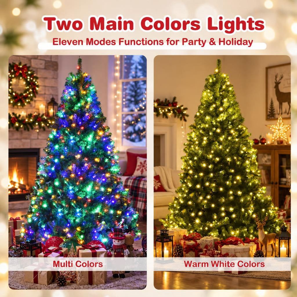 Airfind Artificial Premium Hinged Christmas Tree-6 Feet, PVC Frame, 0.9in x 1.6in x 2in Footprint, Green Adapter: UL-certified