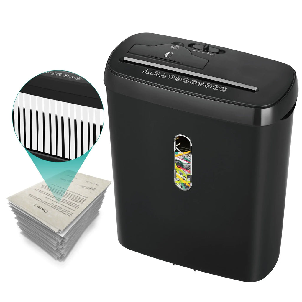 Airfind 9 Sheet Paper Shredder for Home Office, P-2 Strip Cut Shredder , Shreds CDs and Cards, Auto Start, Reverse Function and Overheat Protection, Compact Desk Side Shredder