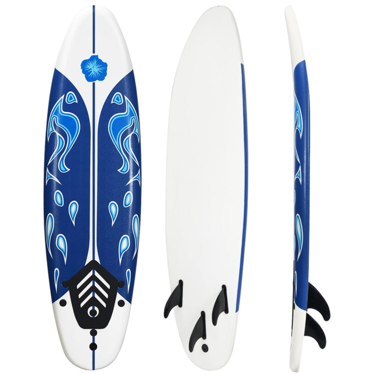 Airfind 6FT Foam Surfboard for Beginners, Adults Kids ¡ª 3 Detachable Thruster Fins, EPS Core, HDPE Slick Bottom, Leash Traction Pad Included (White)