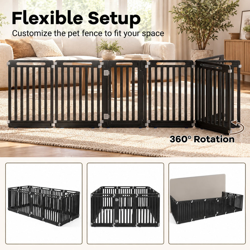 Airfind 31.5 Height Indoor Outdoor Dog Playpen with 12 Panels, Black, Suitable for indoor and outdoor use, Ideal for RV camping travel backyard and more