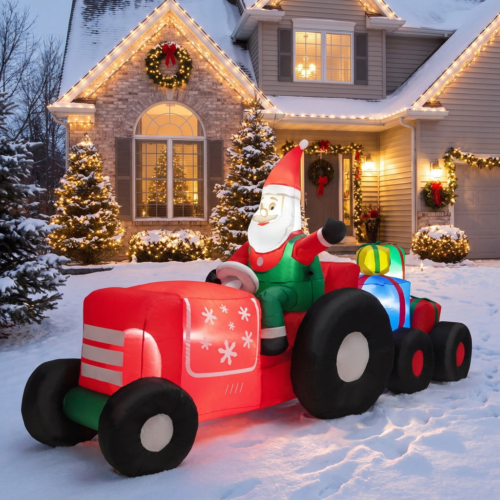 Airfind 9 Feet Long Christmas Inflatables Santa Claus Decoration with Gifts, Polyester, 9 x 3 x 5, As picture shows for Home, Patio and Everyday
