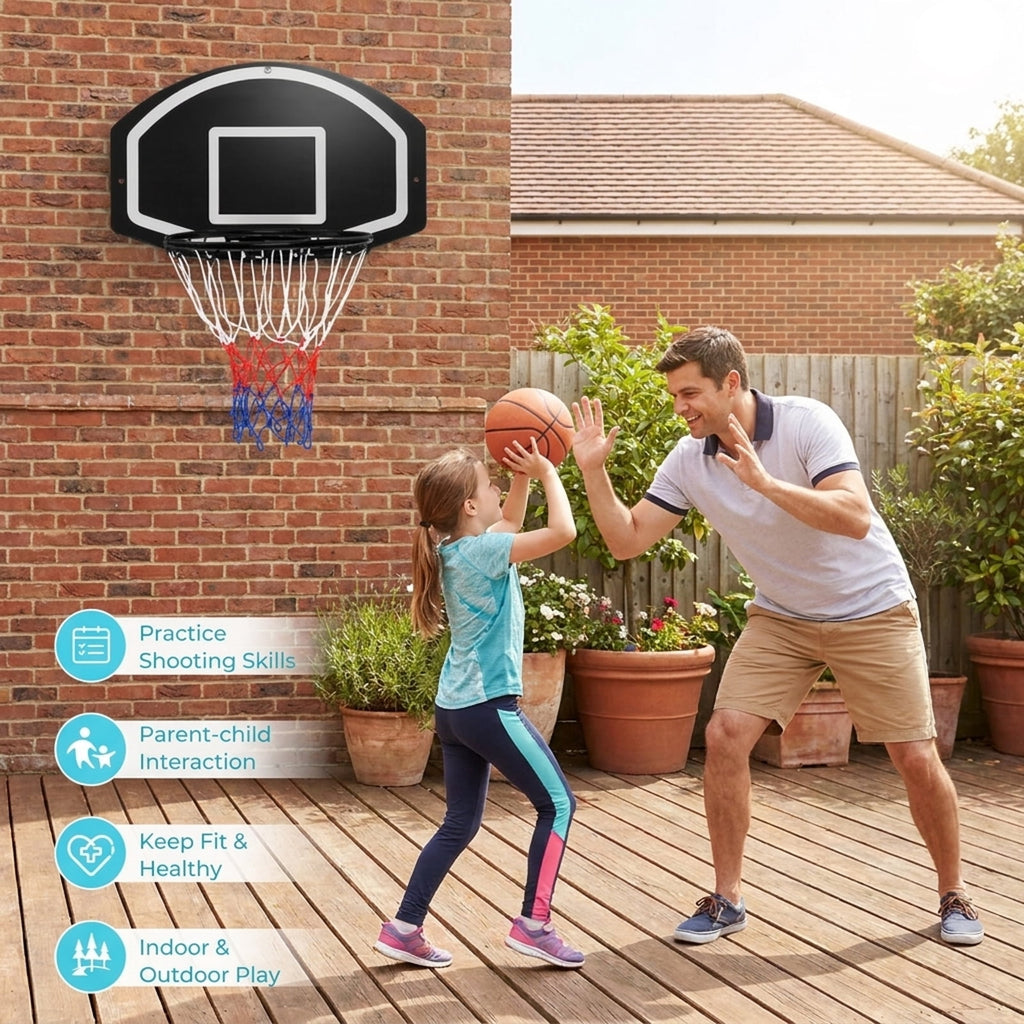 Airfind Wall-Mounted Mini Basketball Set for Kids Family Play, Black