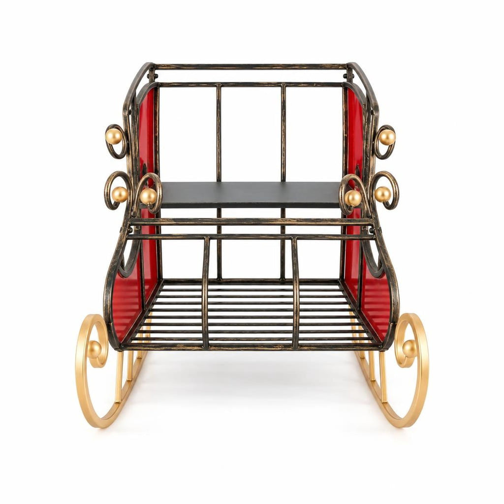 Airfind 3 FT Christmas Metal Sleigh Decoration Santa Sleigh with 2, 37 x 16 x 23Net Weight 17 lbsWeight Footprint