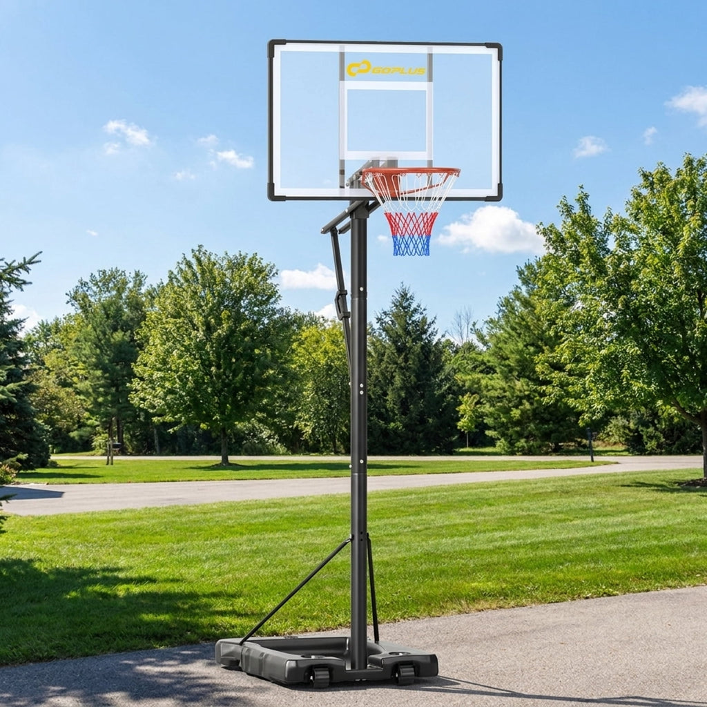 Airfind Portable Basketball Goal (10 ft Range) Stabilizing Base, Black