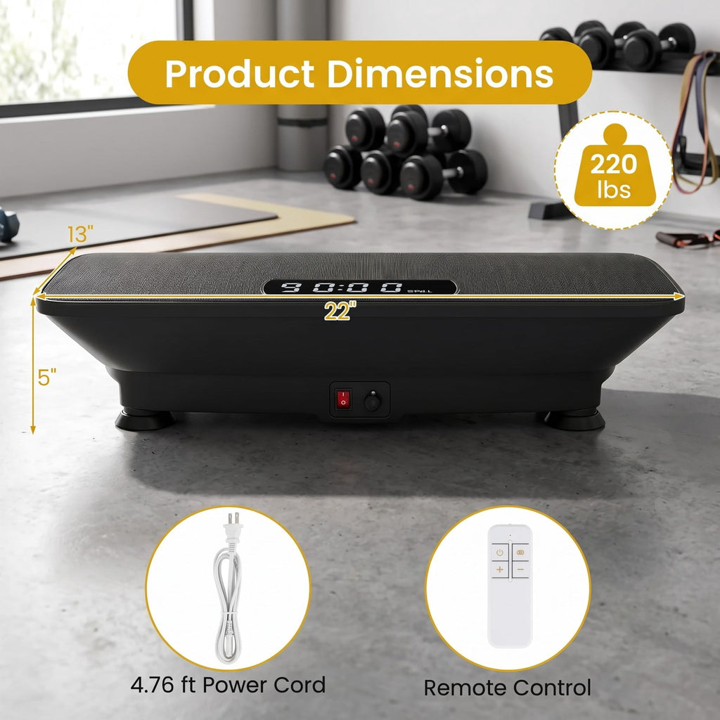 Airfind Vibration Plate Exercise Machine with Gravity Sensor, 10-Speed Whole Body Vibration Platform Fitness Trainer with Remote for Home Gym Workout, Black