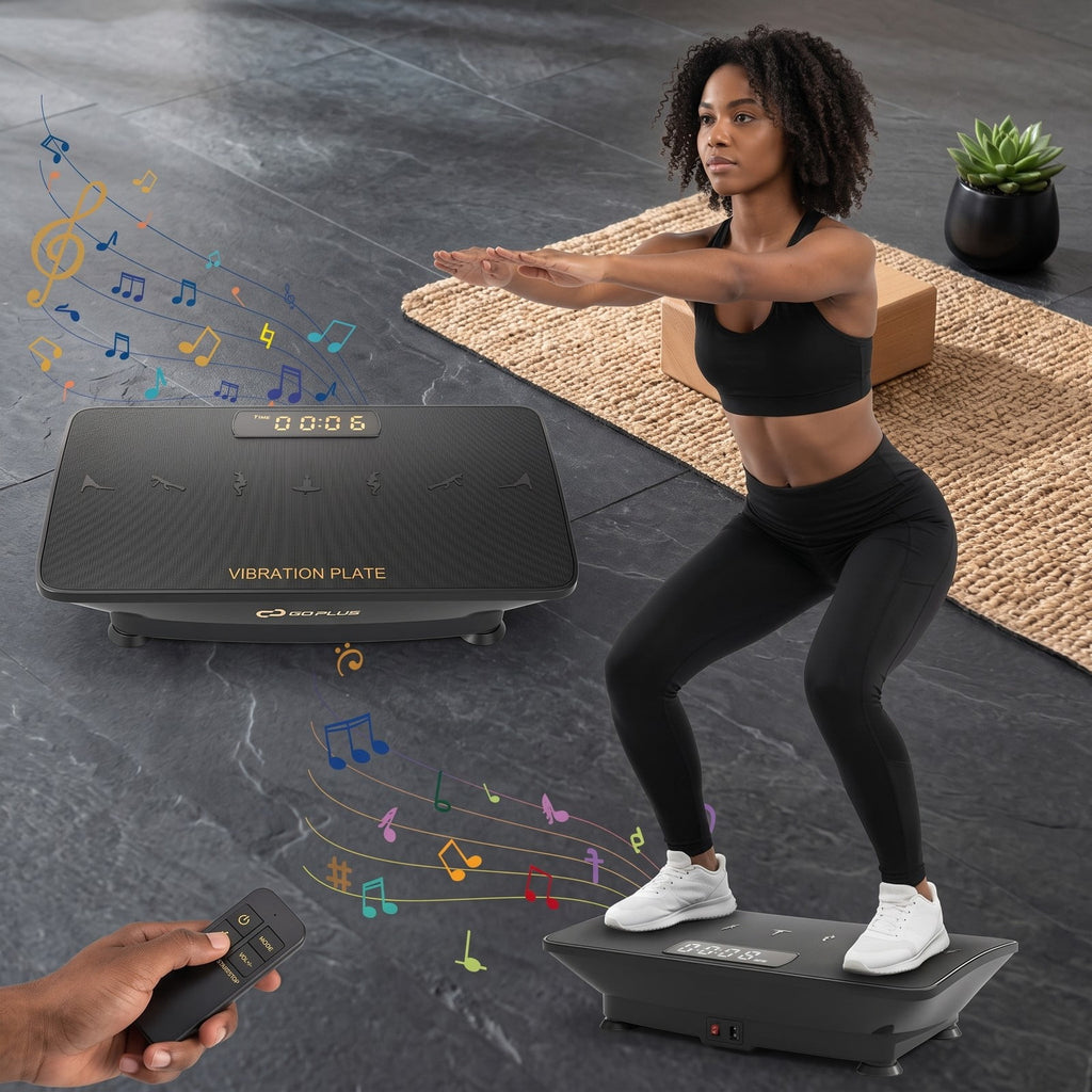 Airfind Vibration Plate Exercise Machine with Gravity Sensor, 10-Speed Whole Body Vibration Platform Fitness Trainer with Remote for Home Gym Workout, Black