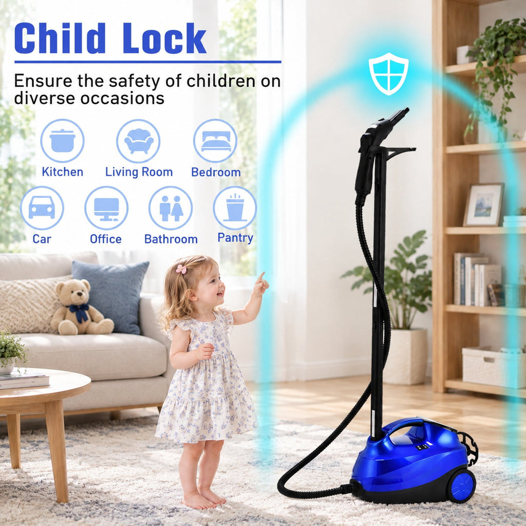Airfind 2000W Heavy Duty Multi-purpose Steam Cleaner Mop with Detachable Handheld Unit, ABS Frame, : 10 x 17 x 10 Footprint, Blue