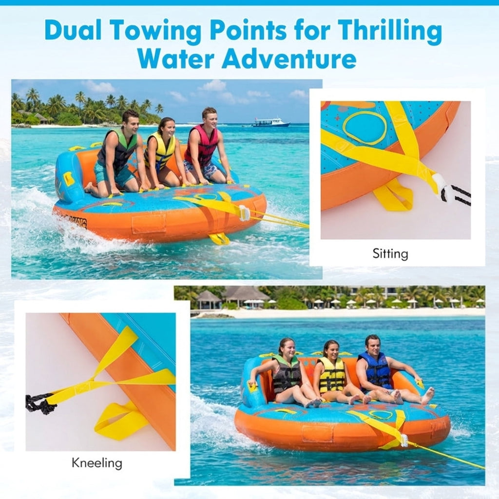 Airfind Oversized Inflatable Pool Float for Adults with Ultra-Soft Flocked Surface and Dual Air Chambers plus Patch Kit and Storage Bag for Lake and Swimming Pool Lounging