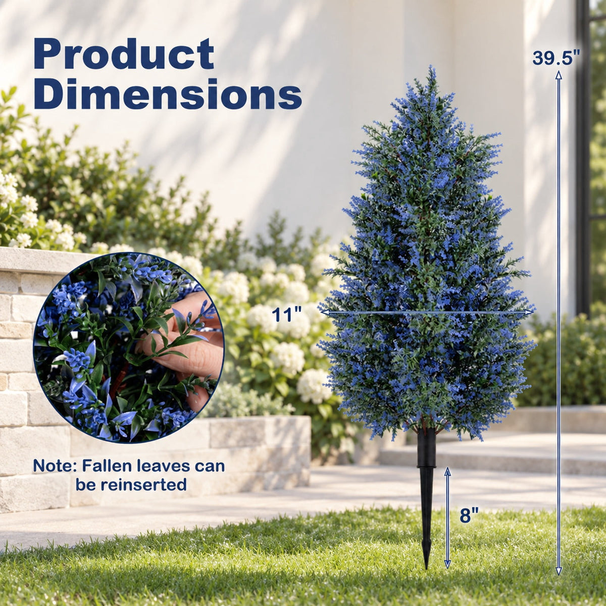 Airfind 2 Pack 3.3 ft Artificial Lavender Topiary Trees with Ground Spikes for Indoor Outdoor, PP PE Frame, Lavender