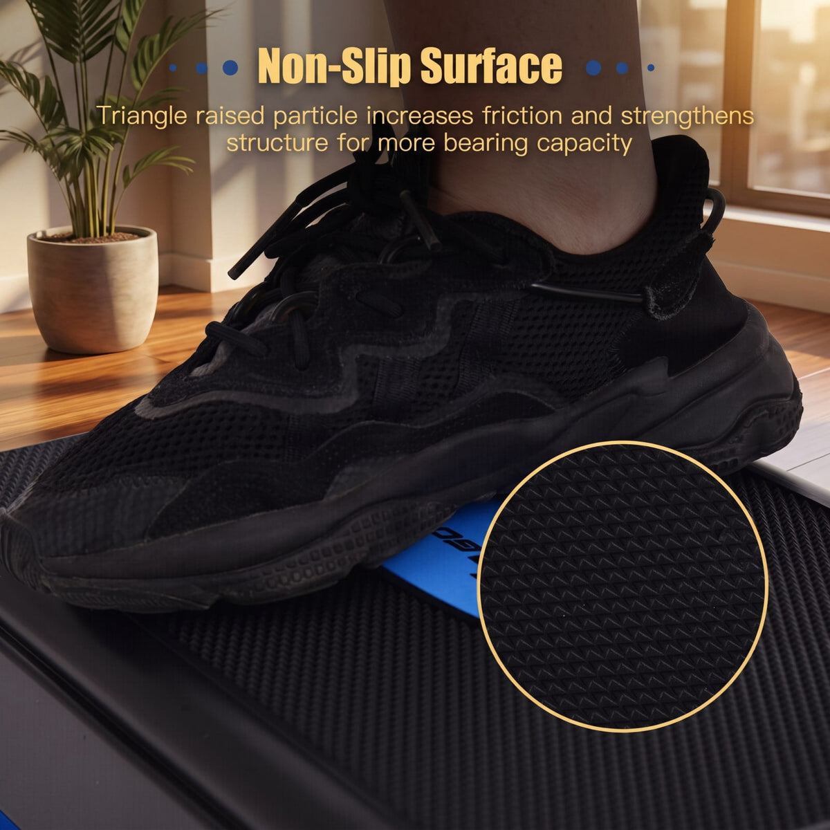 Airfind Aerobic Exercise Stepper Platform with 3 Adjustable Height Levels and Anti Slip Surface for Home Cardio and Strength Workouts, Blue