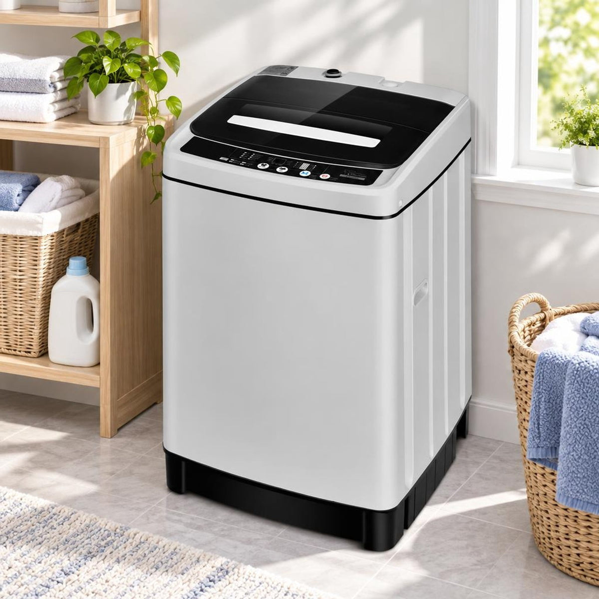 Airfind Full-Automatic Washing Machine 1.5 Cubic Feet 11 LBS Washer and Dryer, Stainless steel PP ABS Frame, 19 x 19 x 33.5 Footprint, Gray