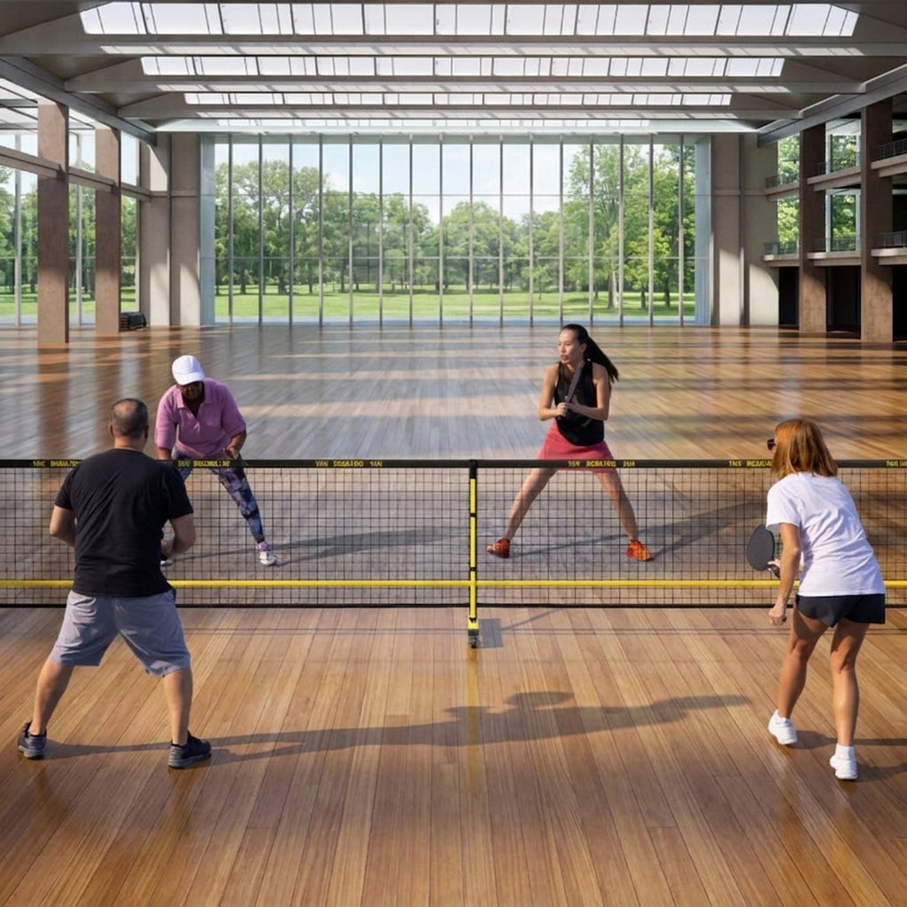 Airfind 22-Foot Portable Pickleball Net with Rolling Wheels Carry Bag, Black