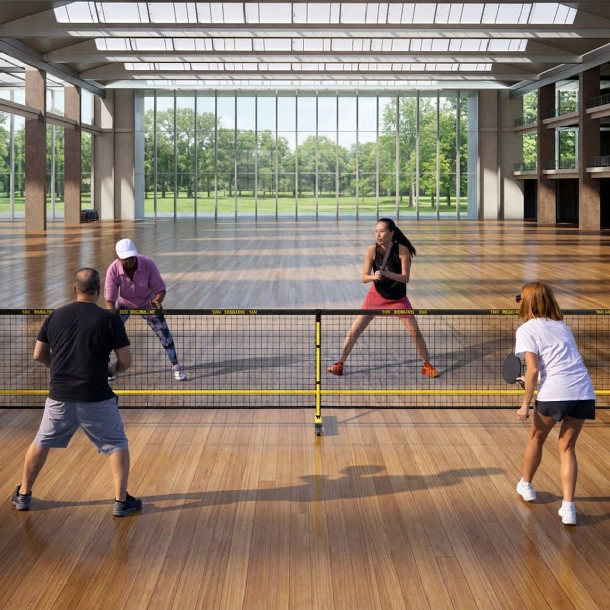 Airfind 22-Foot Portable Pickleball Net with Rolling Wheels Carry Bag, Black