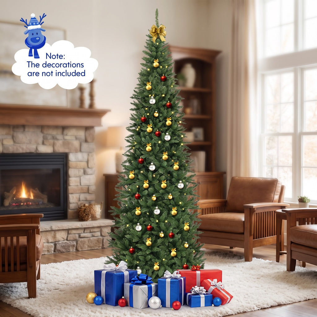 Airfind 12 FT Artificial Christmas Tree with 800 Warm White LED Lights for Home Party Shopping Mall, White