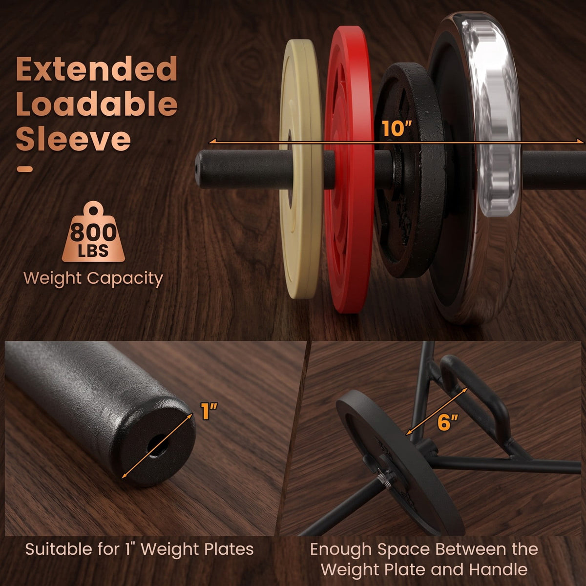 Airfind Standard Hex Trap Bar with 2 Spring Collars and Foldable Handles, 800 lb Capacity Steel Deadlift Weight Bar for Strength Training, Fits 1-Inch Plates, Black