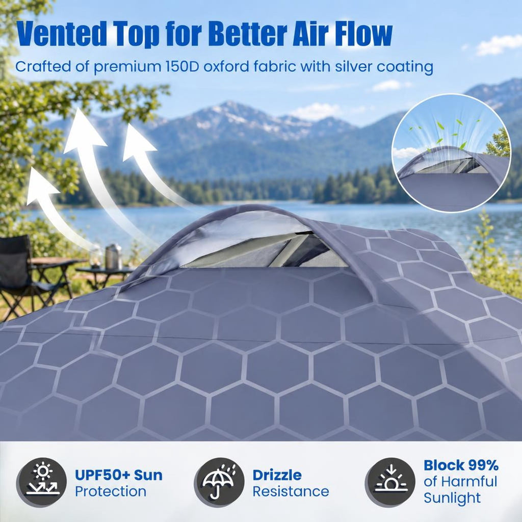 Airfind 10 x 10 FT Pop up Canopy Tent with Sidewall 6 Pockets Instant Setup Commercial Gazebo, 150D Oxford Fabric Metal Frame, Gray
