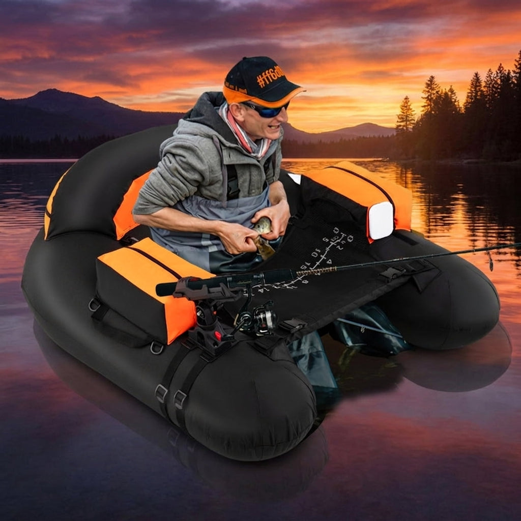 Airfind Inflatable Floating Island for Adults with Mesh Seats and Backrests plus Cup Holders and Boarding Platform in Heavy-Duty Material for Lake and Pool Parties, Orange