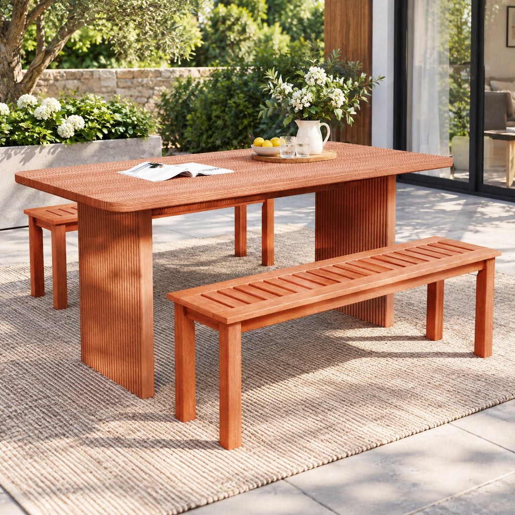 Airfind 47 Inch Patio Wood Bench with Slatted Seat 2, 705 lbs Capacity, Solid Wood Frame, 47 Inch x 12 Inch x 16 Inch Footprint, Wood