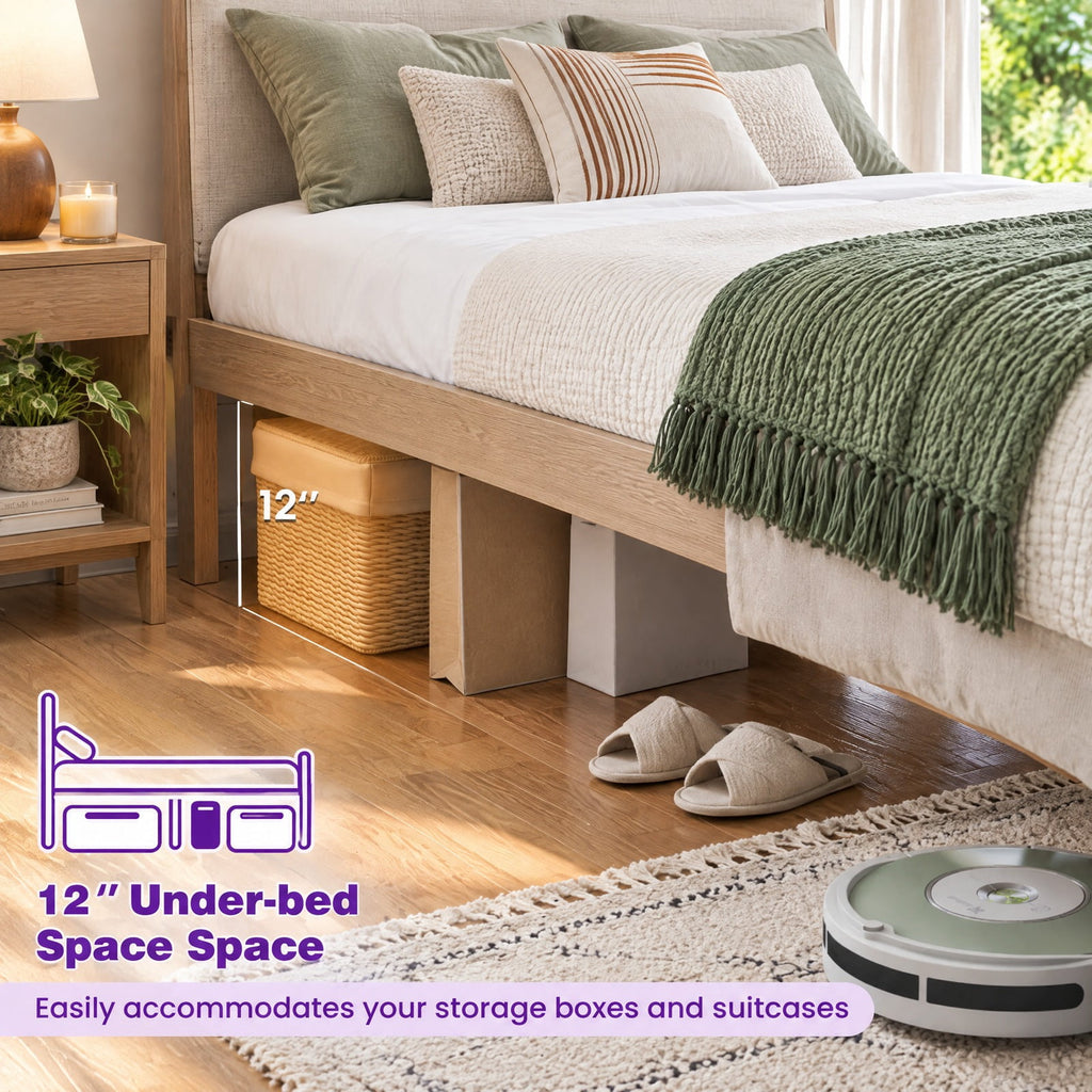 Airfind Twin Size Bed Frame with Storage Headboard and Charging Station, 200 lbs Capacity, Plywood Pine Wood MDF Engineered Wood Frame, Gray