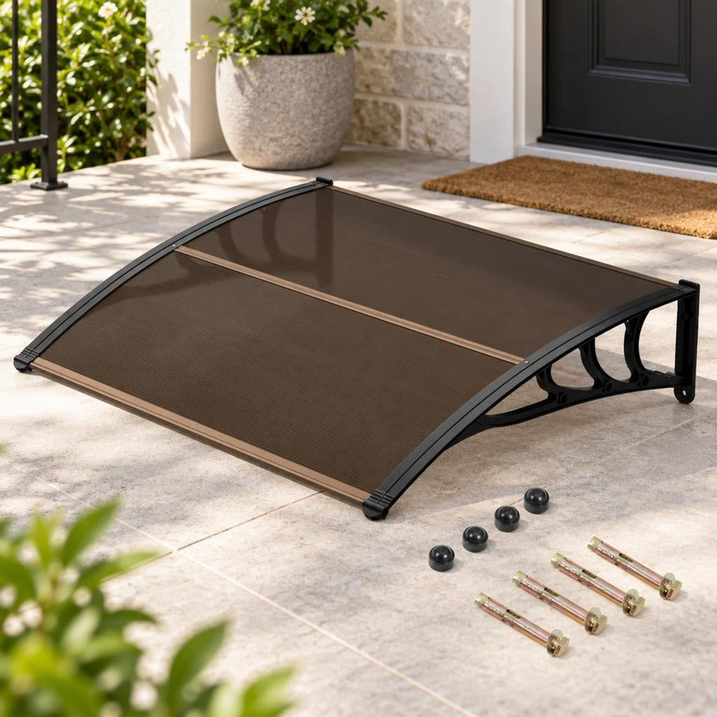 Airfind 39 x 30 Inch Outdoor Front Door Window Awning Door Canopy Exterior, 44 lbs Capacity, Polycarbonate Aluminum PP Frame, 39x30x9 Footprint