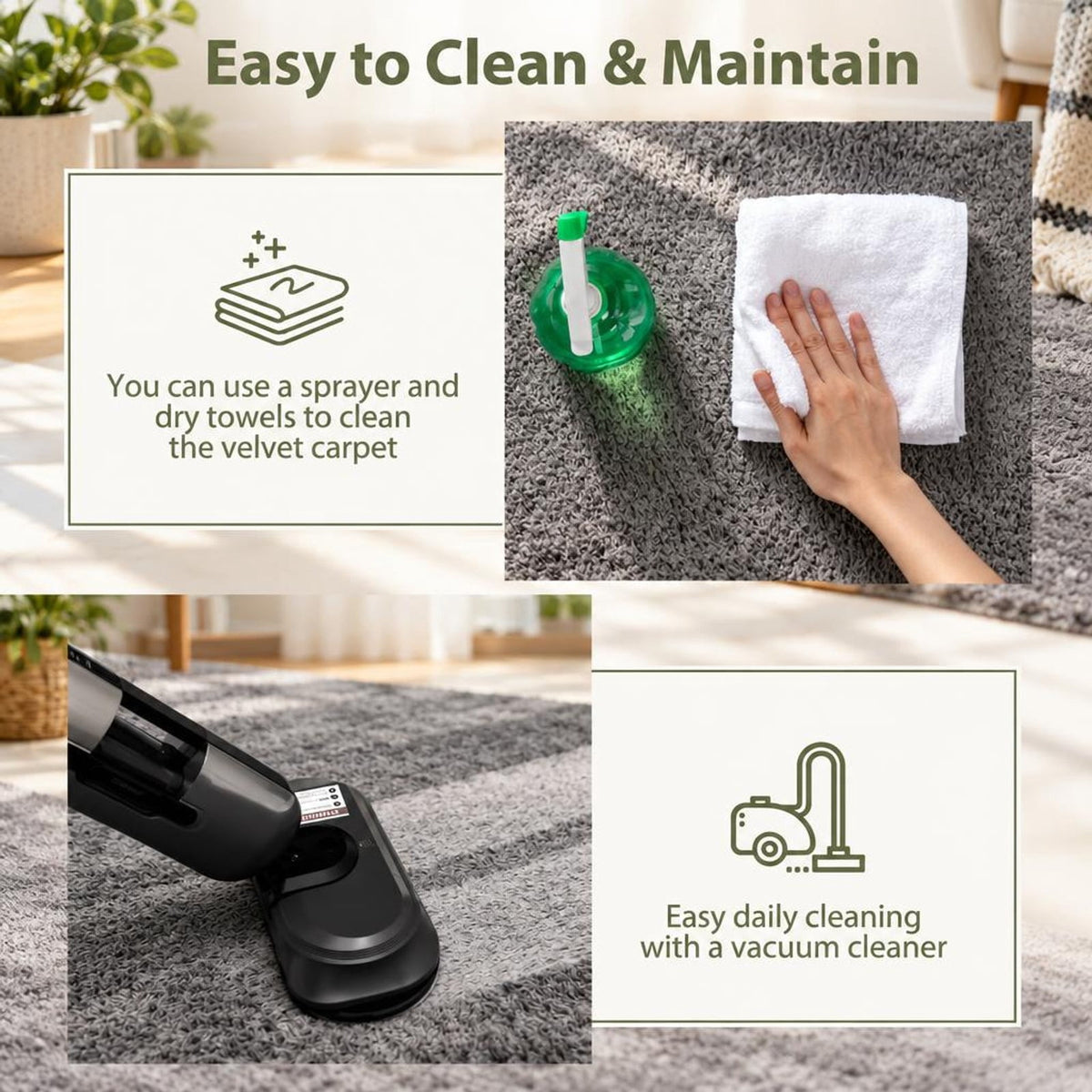 Airfind 4x6 Feet Modern Soft Shag Rug with Non-slip Grip Dots, Polyester Sponge, 4 FT X 6 FT for Convenient Everyday Use, Gray