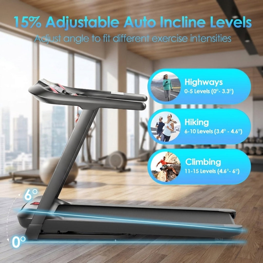 Airfind 4.75HP Folding Cardio Treadmill, Black