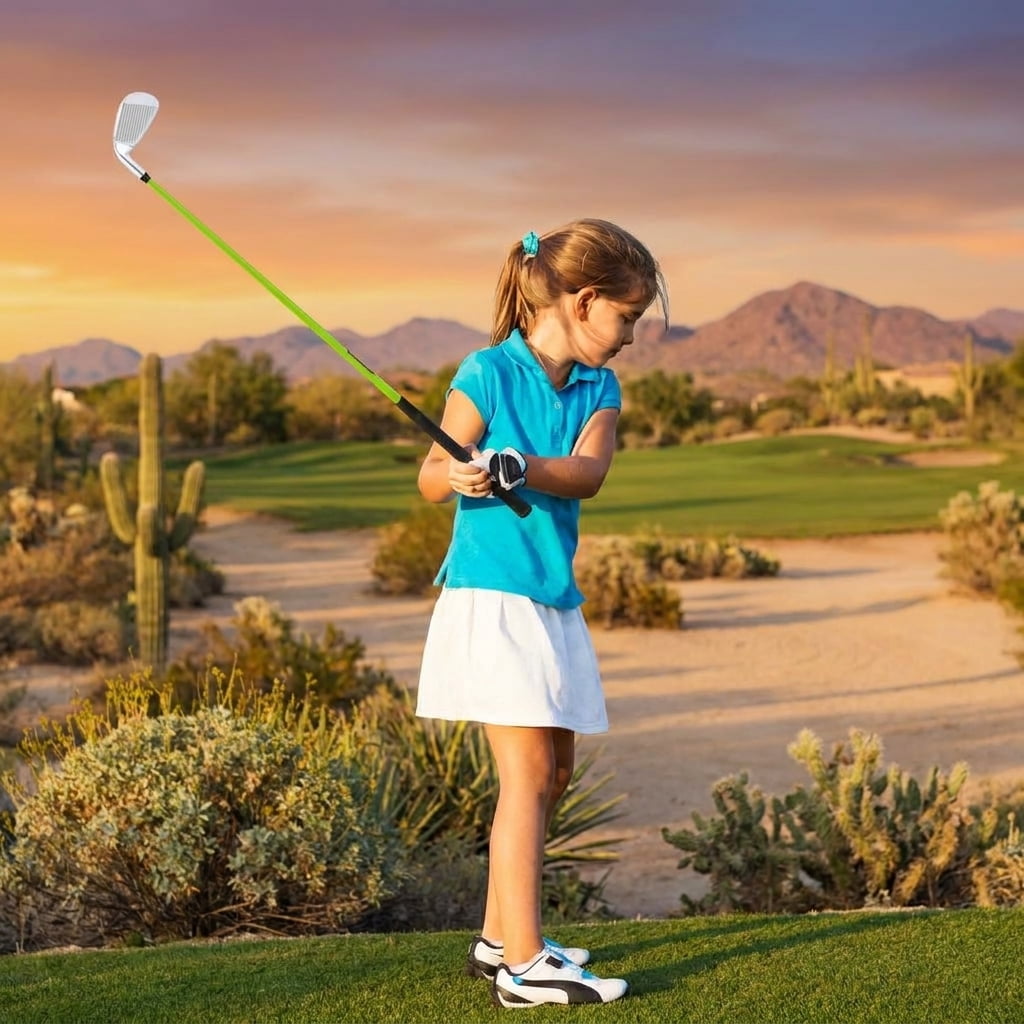 Airfind Teen Golf Club Set for Ages 12-14 with Complete 8 Pieces, Steel Shafts, Oversized Driver and Matching Bag, Green
