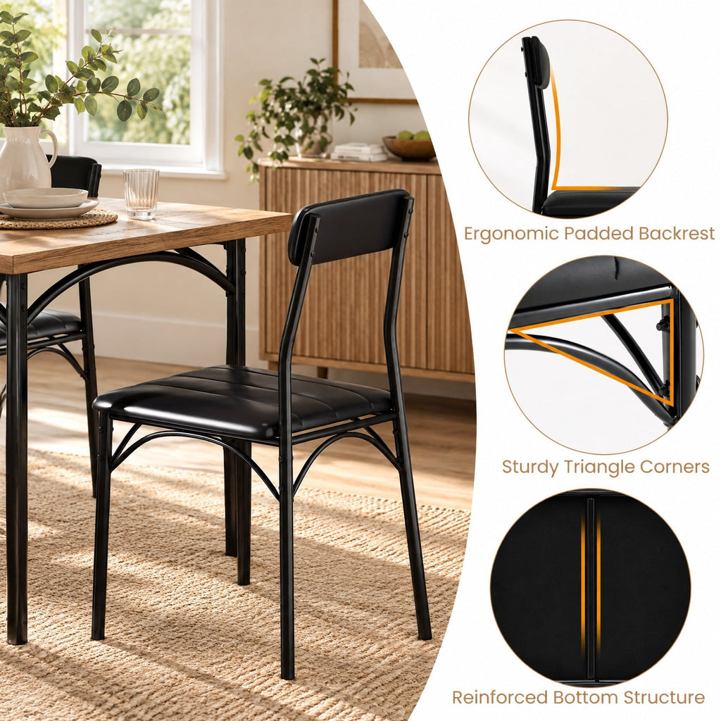 Airfind 3-Piece Dining Table Set Square Kitchen Table and 2 Chairs for Dining Room, 220 lbs Capacity, MDF Frame, 29 x 29 x 30 Footprint, Brown