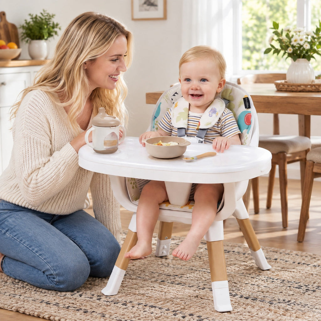 Airfind 4-in-1 Convertible Youth High Chair, 33 lbs Capacity, Metal Frame, Suitable for Ages 6 Months to 3 Years, Colorful