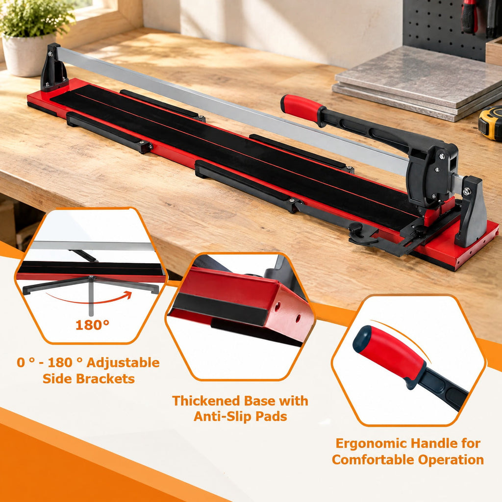 Airfind 48 Inch Manual Tile Cutter Porcelain Cutter Machine, Iron plastic tungsten carbide Frame, 56.5 x 9 x 9 Footprint, As the picture shows
