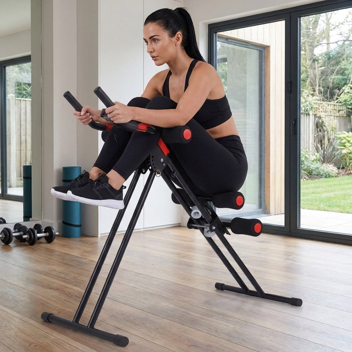 Airfind Multifunctional Weight Bench for Home Gym with 3-Position Adjustable Back and Leg Developer and Safety Hooks and Foam Rollers for Strength Training, Black