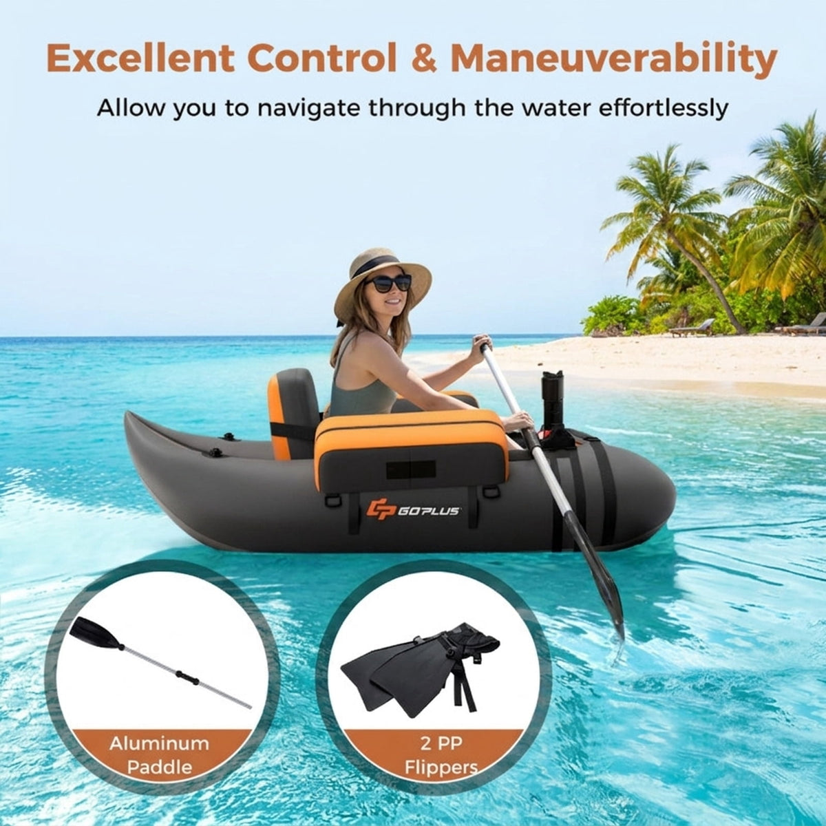 Airfind Inflatable Float Tube for Fly Fishing with Storage Pockets, Gray