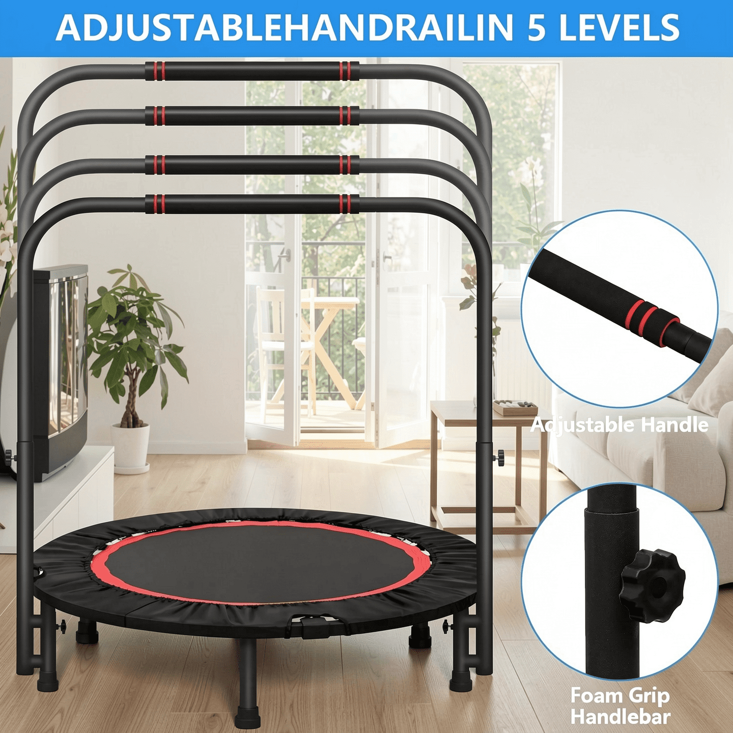 Airfind 40 Inch Mini Trampoline for Adults, 450LBS Foldable Fitness Rebound
